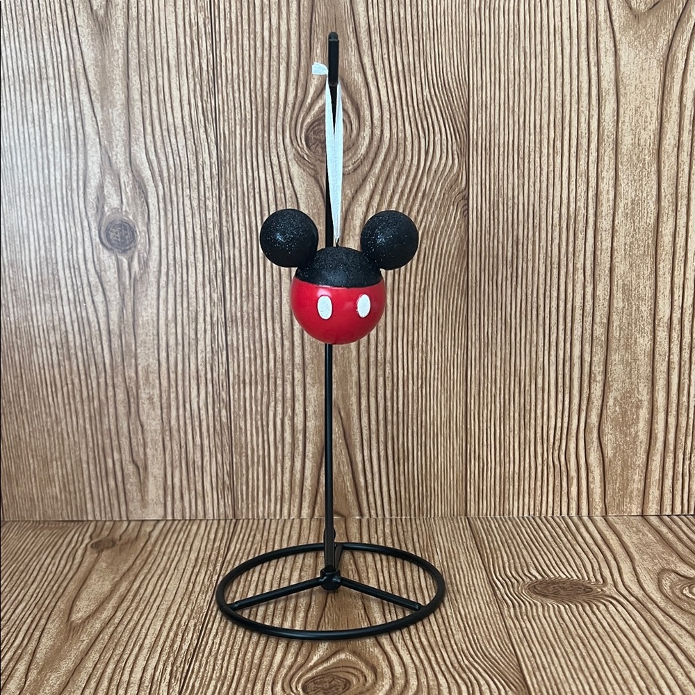 EUC Hallmark Disney Glitter Mickey Mouse Icon Silhouette Christmas Ornament